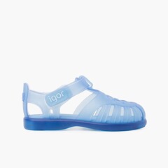 Sandales Plage basiques à scratch tobby Bleu