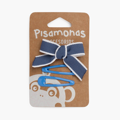Pack clip bec de canard avec arc et petites grenouilles Bleu de France