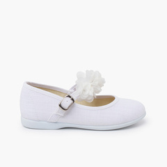 Chaussures babies cérémonie brazalet à fleurs Blanc