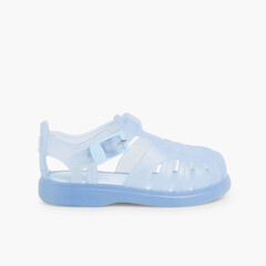 Sandales Plastique enfants de couleur unie Bleu Ciel