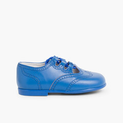 Chaussures Anglaises en Cuir Bleu moyen