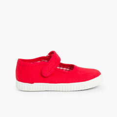 Chaussures Babies Fille à scratch style basket Rouge