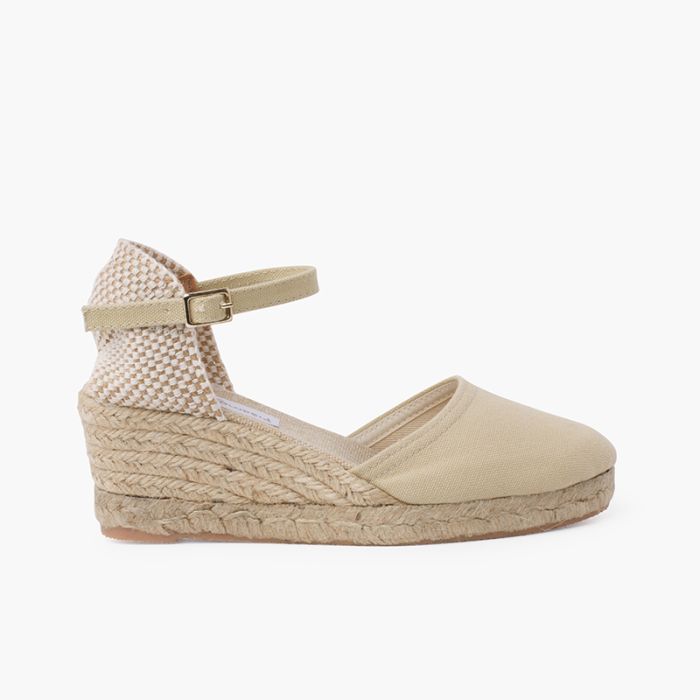 Espadrilles compensées femme beige shop