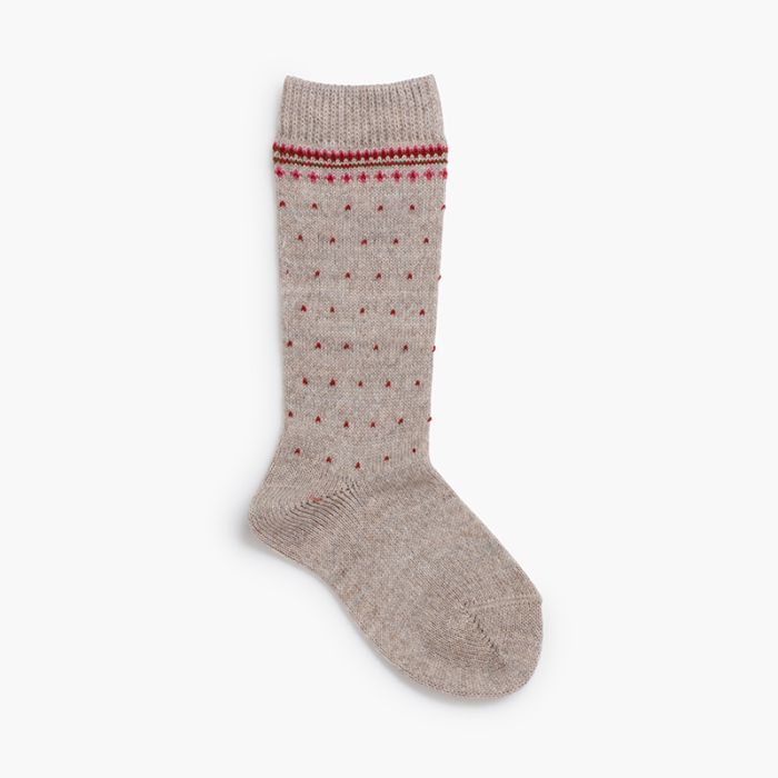 Chaussettes hautes motif grec pois