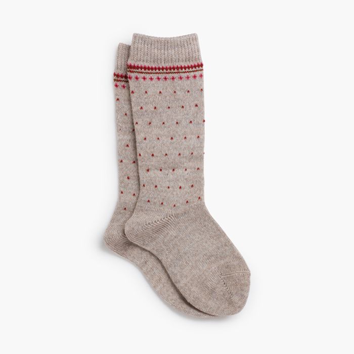 Chaussettes hautes motif grec pois