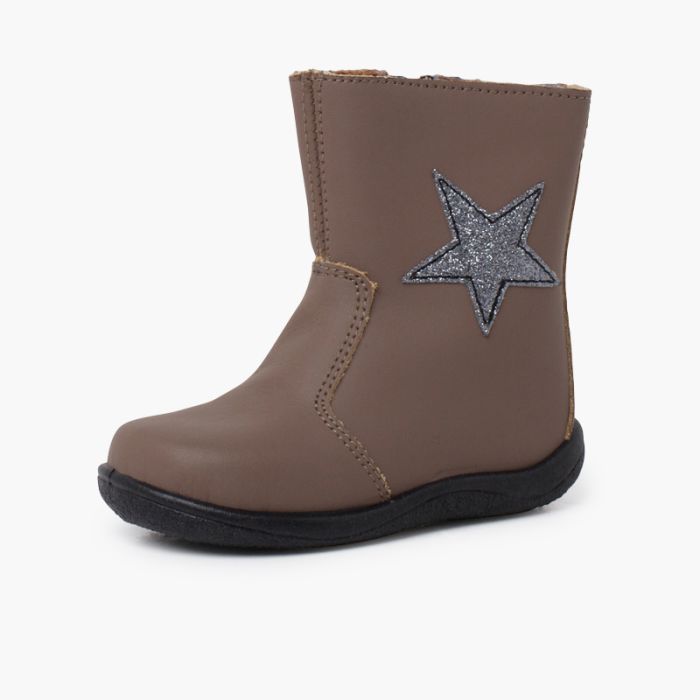 Bottes fille etoile cuir lavable