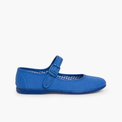 Chaussures en toile à boucle pour Fille (Grandes Tailles) Bleu de France