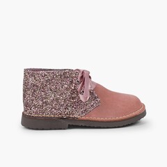 Bottes Glitter Fille  Rose Claire