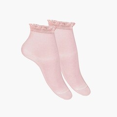 Chaussettes courtes élégantes pour enfants Rose Saumon
