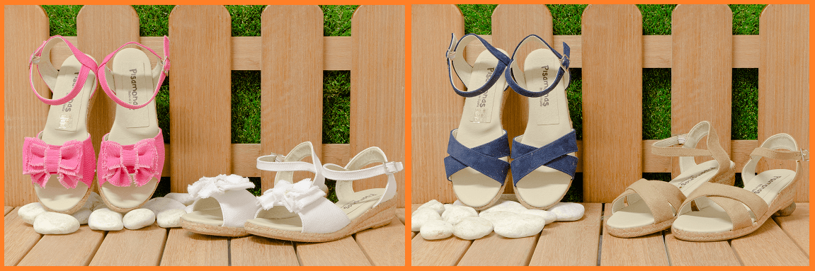 Sandalias con cuña de lona o serratex Sandalias con cuña de lona o serratex
